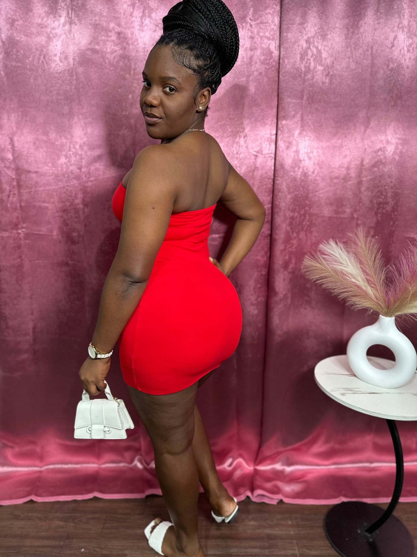 TEXTURED TUBE MINI DRESS