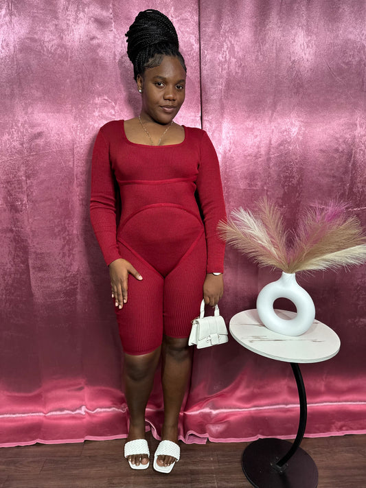 SQUARE NECK SCULPT ROMPER