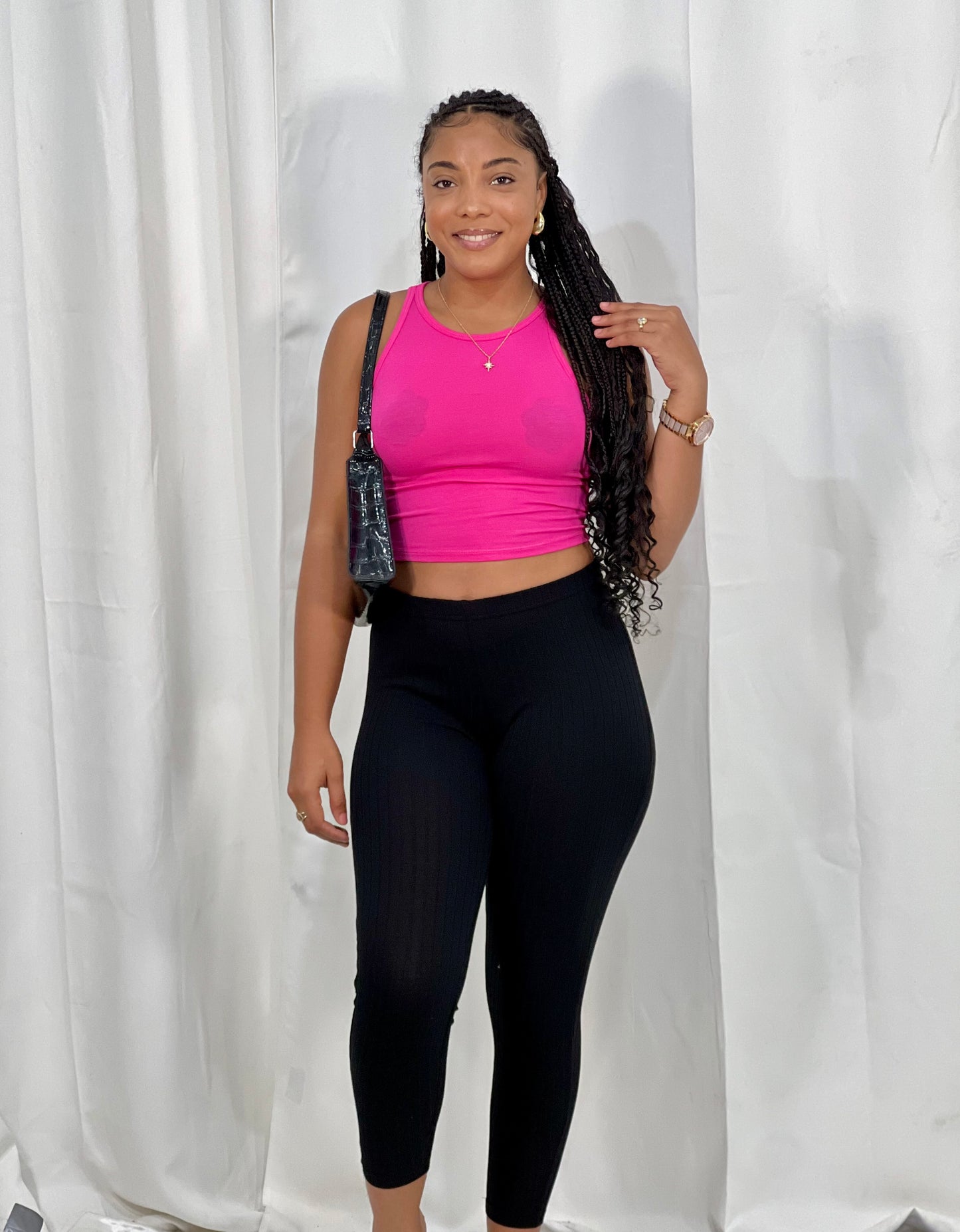 BABE HIGH-WAIST RIBBED LEGGINGS