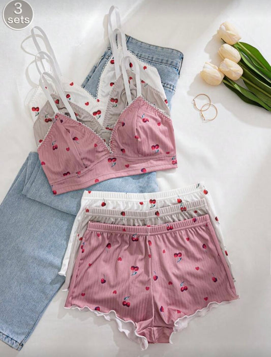CHERRY PRINT LOUNGE WEAR