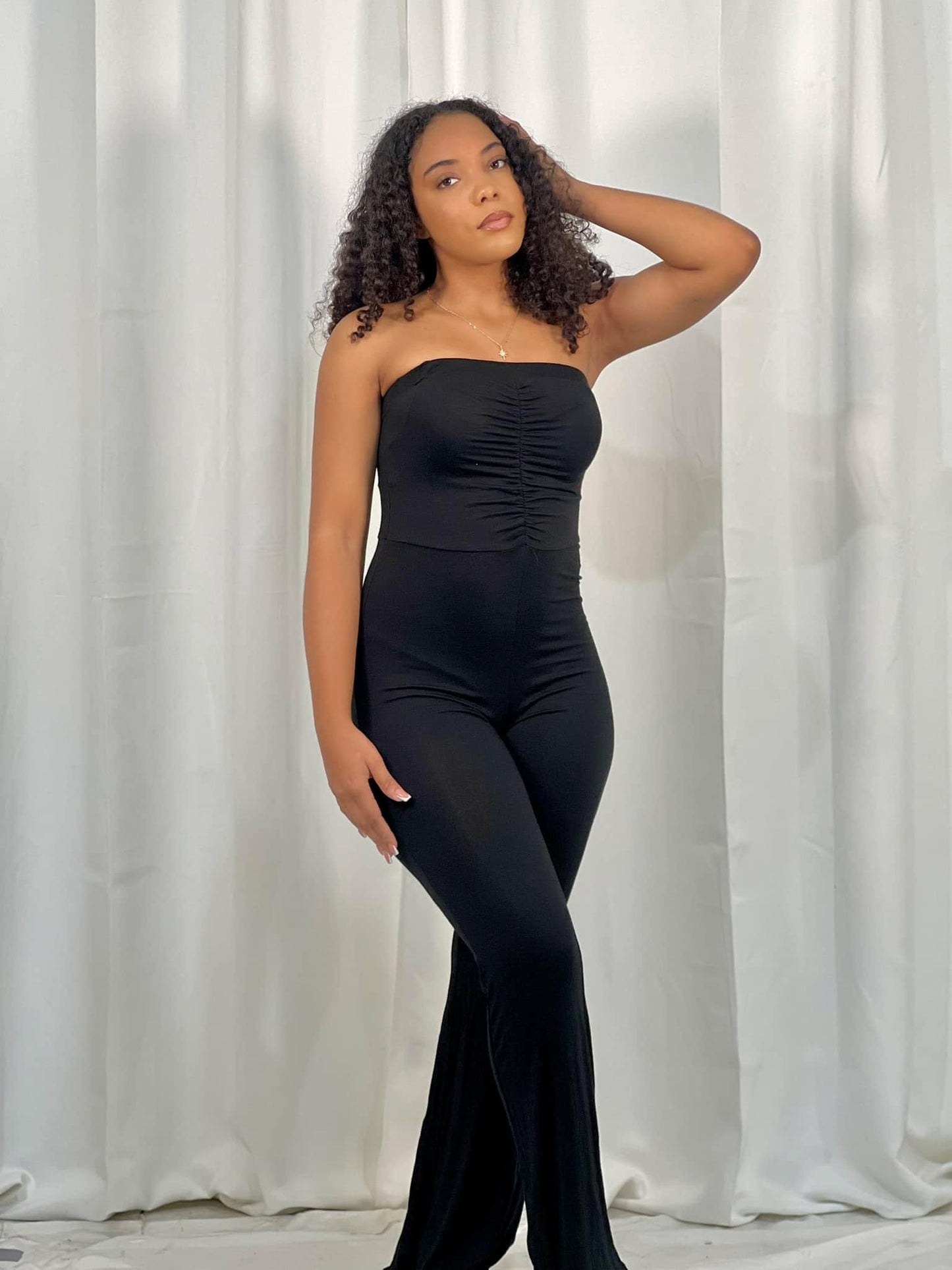 ANGELIC RUCHED TUBE JUMPSUIT