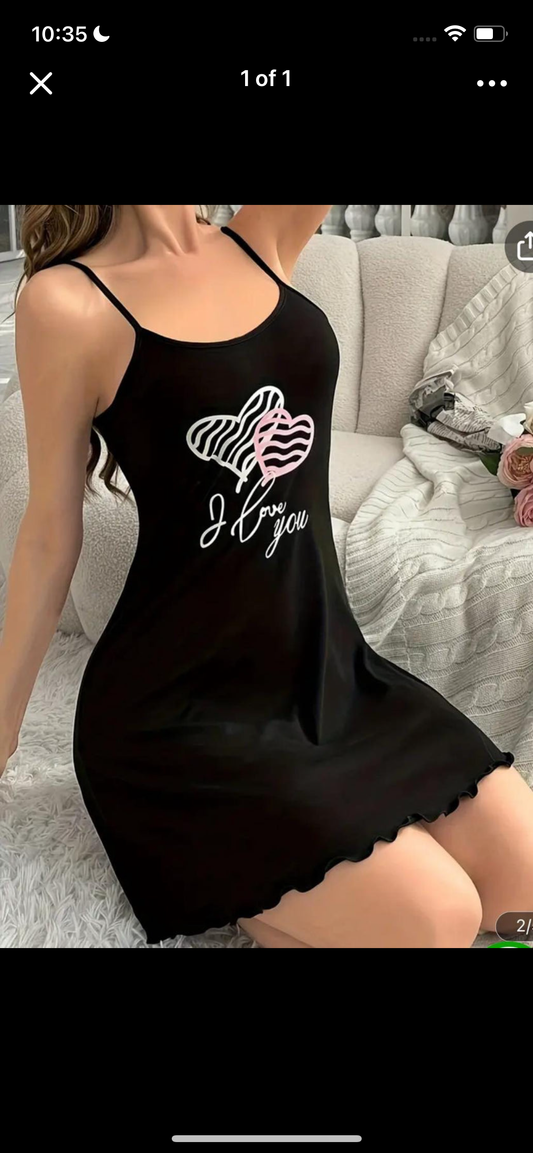 I LOVE YOU MINI PJ DRESS