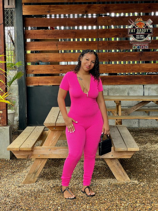JUST A GIRL RIBBED JUMPSUIT