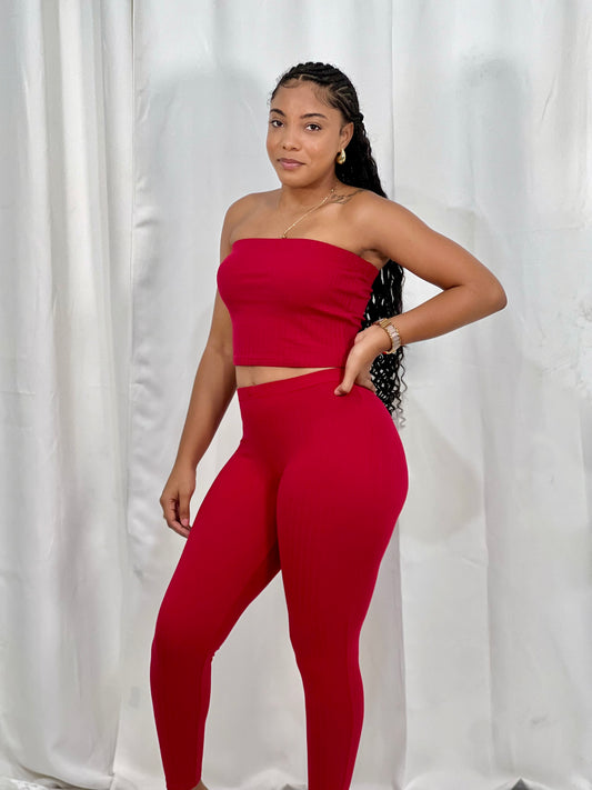 BABE HIGH-WAIST RIBBED LEGGINGS