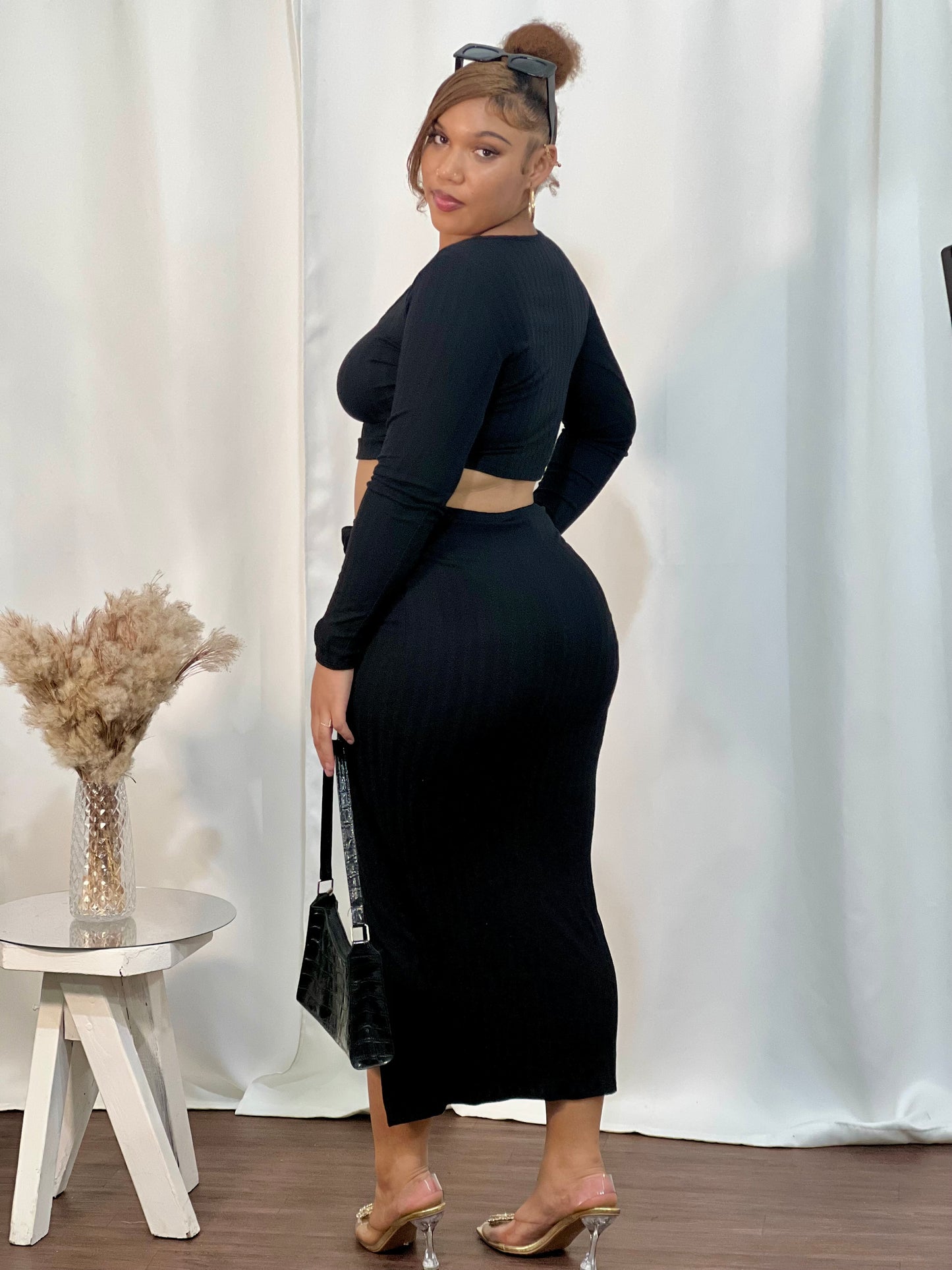 URBAN GODDESS RIBBED SKIRT SET