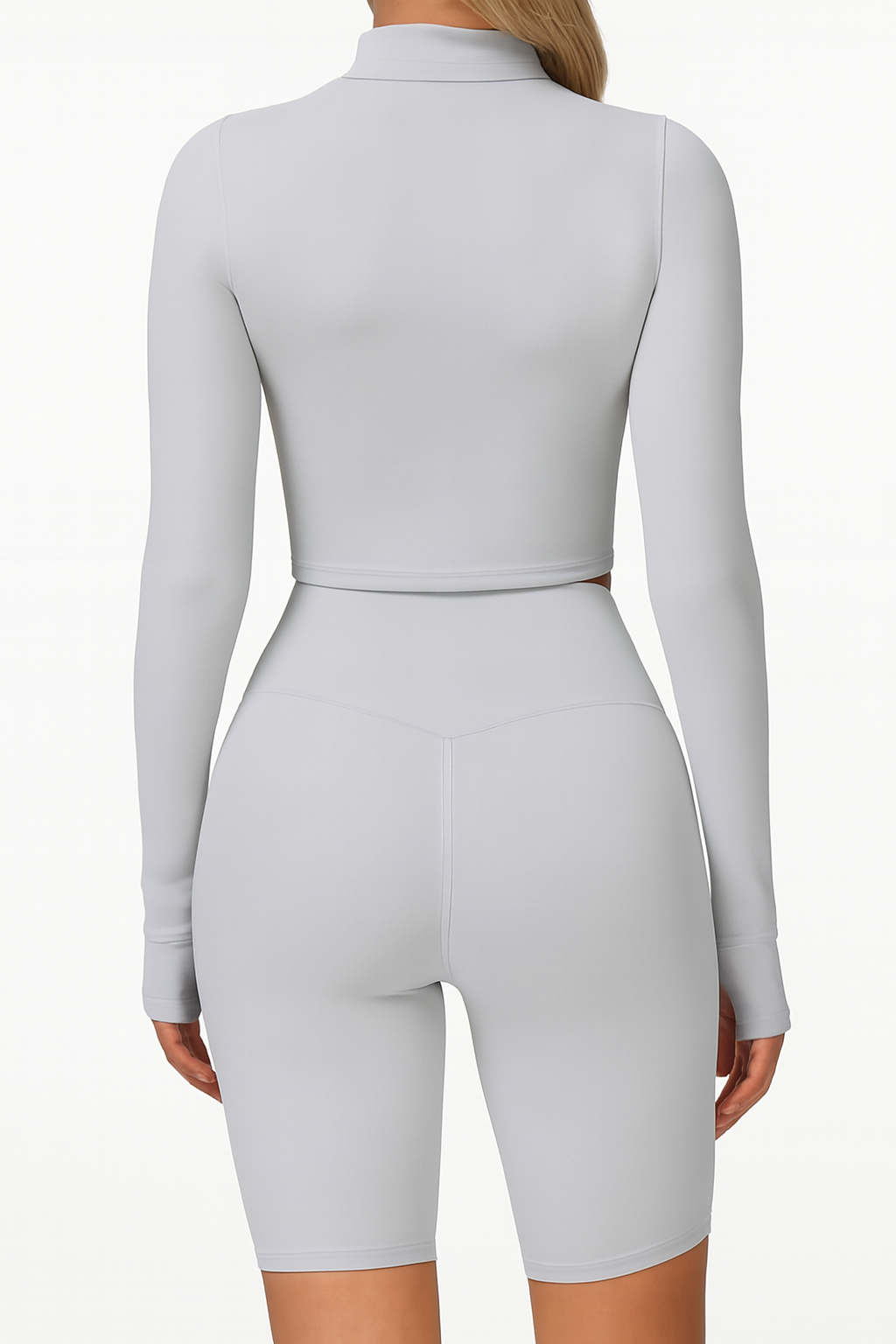 WINDY DAYS ZIP UP BIKER SHORT SET