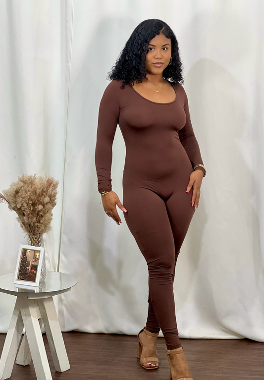 LONG SLEEVE CREW NECK JUMPSUIT